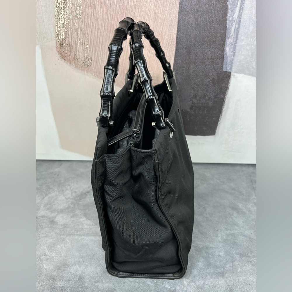 Gucci Black Tote Bag with Bamboo Handles - Picture 6 of 16